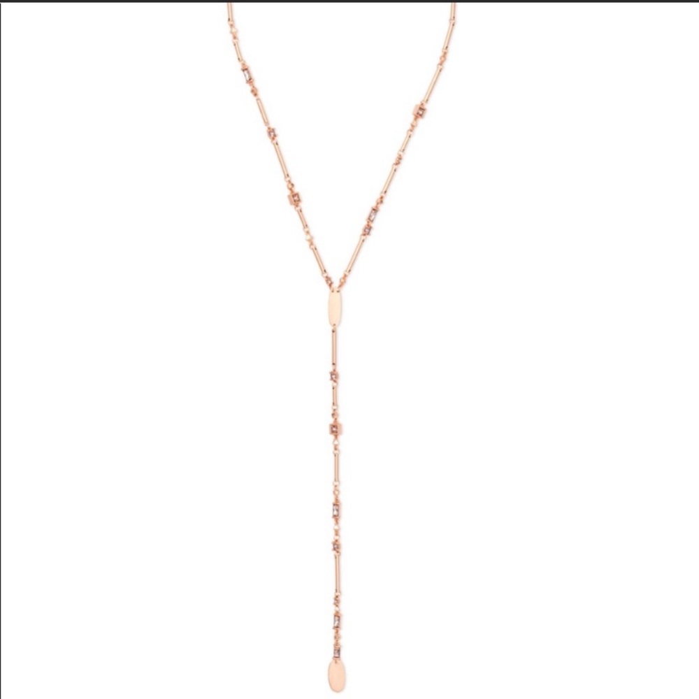 Kendra Scott rose gold Crowley Y necklace